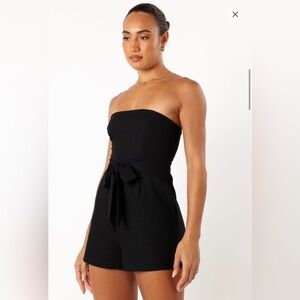 Petal & Pup Christie Strapless Romper, Black, M